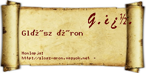 Glósz Áron névjegykártya